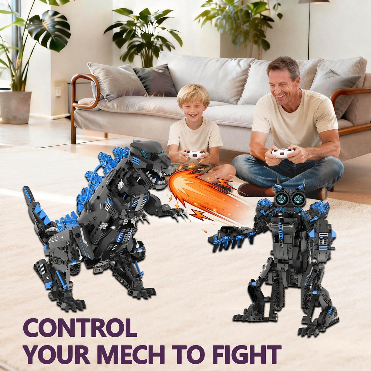Stem Robotics Kit - 5-in-1 Transformierbarer STEM-Roboter-Dinosaurier-Bausatz – Programmierbares DIY-Robotik-Set